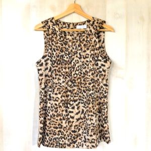 Leopard print satin Calvin Klein top